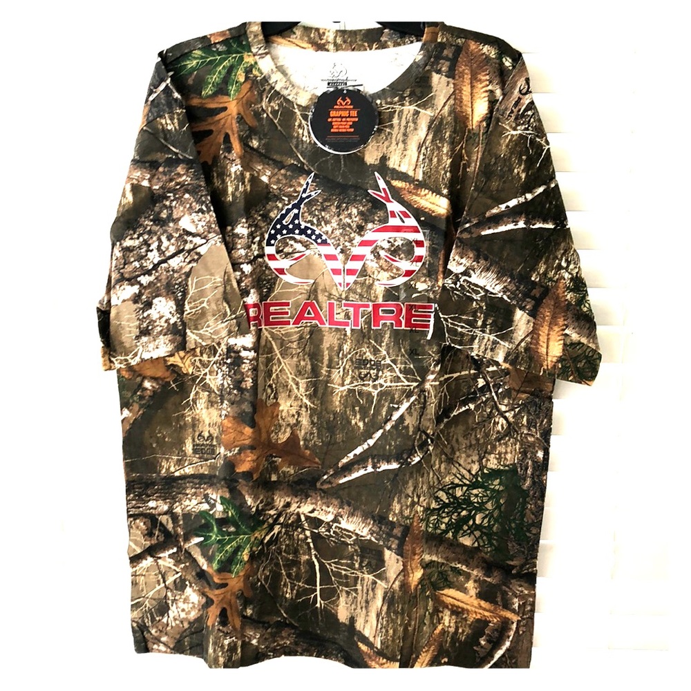 Real tree Camouflage hunting XL tee NWT!